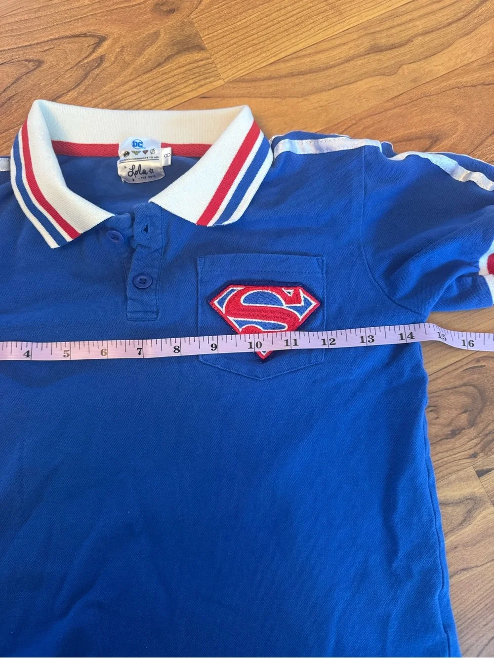 DC Comics Superman Blue Polo Shirt for Kids - Red & White Trim